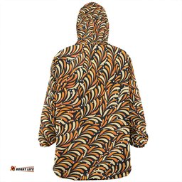 Australia Aboriginal Seamless Bush Leaves Wearable Blanket Hoodie Aussie Oodie