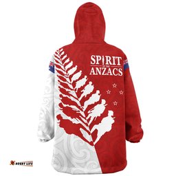 Australia New Zealand Anzac Day Custom Spirit Of The Anzacs Wearable Blanket Hoodie Aussie Oodie