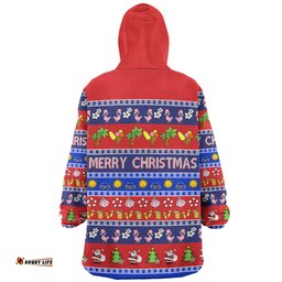 Australia Christmas Custom Personalised Blue Summer Vibes Chrissie Present Wearable Blanket Hoodie Aussie Oodie