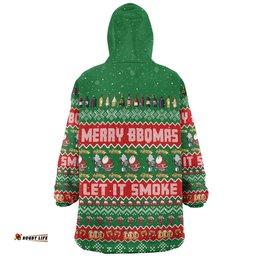 Australia Christmas Custom Merry BBQMax Let It Smoke Wearable Blanket Hoodie Aussie Oodie