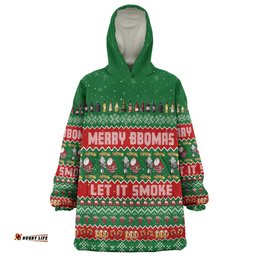 Australia Christmas Custom Merry BBQMax Let It Smoke Wearable Blanket Hoodie Aussie Oodie