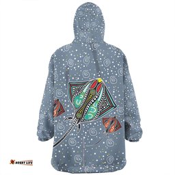 Australia Aboriginal Stingray Art In Aboriginal Dot Style Inspired Wearable Blanket Hoodie Aussie Oodie