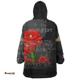Australia Anzac Day Custom Australian And New Zealand Warriorsers In Flanders Fields Poppy Flowers V2 Wearable Blanket Hoodie Aussie Oodie