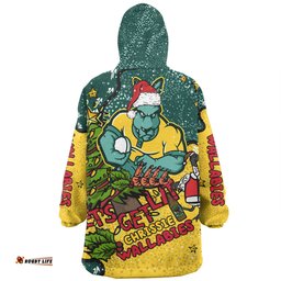 Australia Wallabies Christmas Custom Let's Get Lit Chrisse Pressie Wearable Blanket Hoodie Aussie Oodie