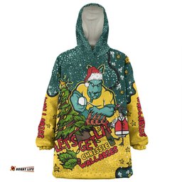 Australia Wallabies Christmas Custom Let's Get Lit Chrisse Pressie Wearable Blanket Hoodie Aussie Oodie