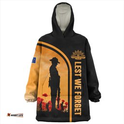 Australia Lest We Forget Style In My Heart Wearable Blanket Hoodie Aussie Oodie