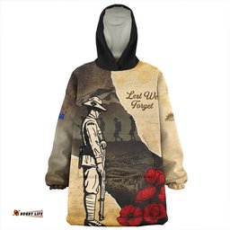 Australia Anzac Day Lest We Forget Letters From The Battlefield Wearable Blanket Hoodie Aussie Oodie