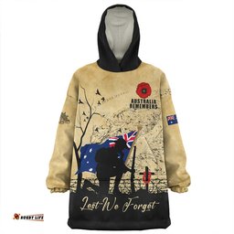 Australia Anzac Day Brothers In Arms Gallipoli Remembrance Wearable Blanket Hoodie Aussie Oodie