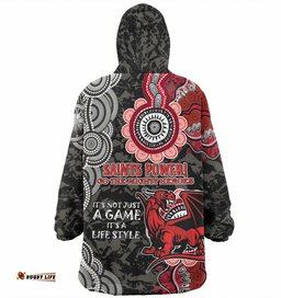 Australia Illawarra and St George Custom Red White Forever Wearable Blanket Hoodie Aussie Oodie