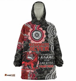 Australia Illawarra and St George Custom Red White Forever Wearable Blanket Hoodie Aussie Oodie