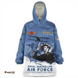Australia Anzac Day Royal Australian Air Force Gallipoli Skies Wearable Blanket Hoodie Aussie Oodie