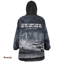 Australia Anzac Day Remember All The Battles Fought Wearable Blanket Hoodie Aussie Oodie