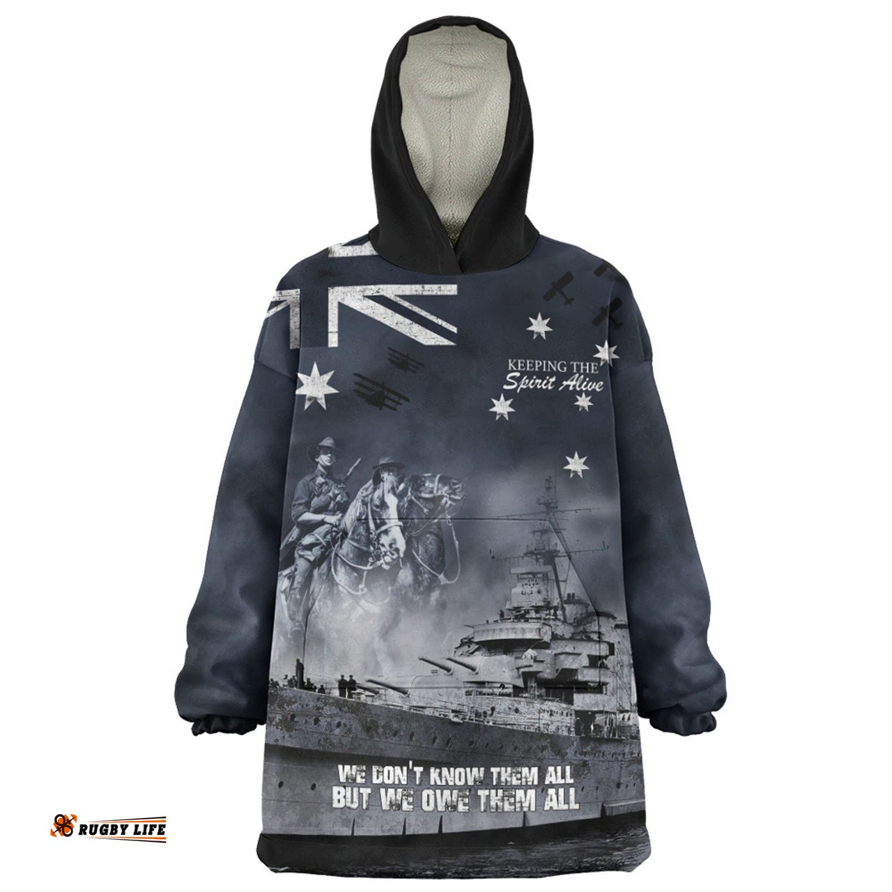 Australia Anzac Day Remember All The Battles Fought Wearable Blanket Hoodie Aussie Oodie