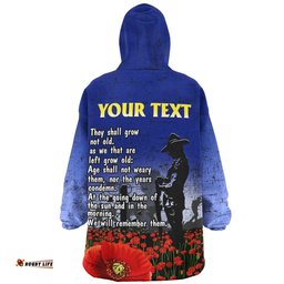 Australia Anzac Day Anzac Lest We Forget Poppy Flag Wearable Blanket Hoodie Aussie Oodie