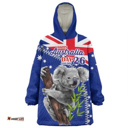 Australia Australia Day Koala Happy Australia Day Wearable Blanket Hoodie Aussie Oodie