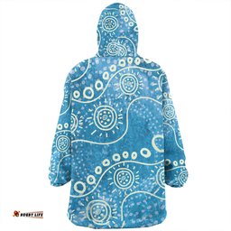 Australia Aboriginal River Scene In Aboriginal Dot Art Style Wearable Blanket Hoodie Aussie Oodie