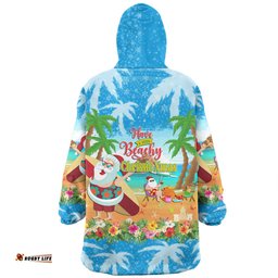 Australia Christmas Custom Have A Very Beachy Chrissie Xmas Wearable Blanket Hoodie Aussie Oodie