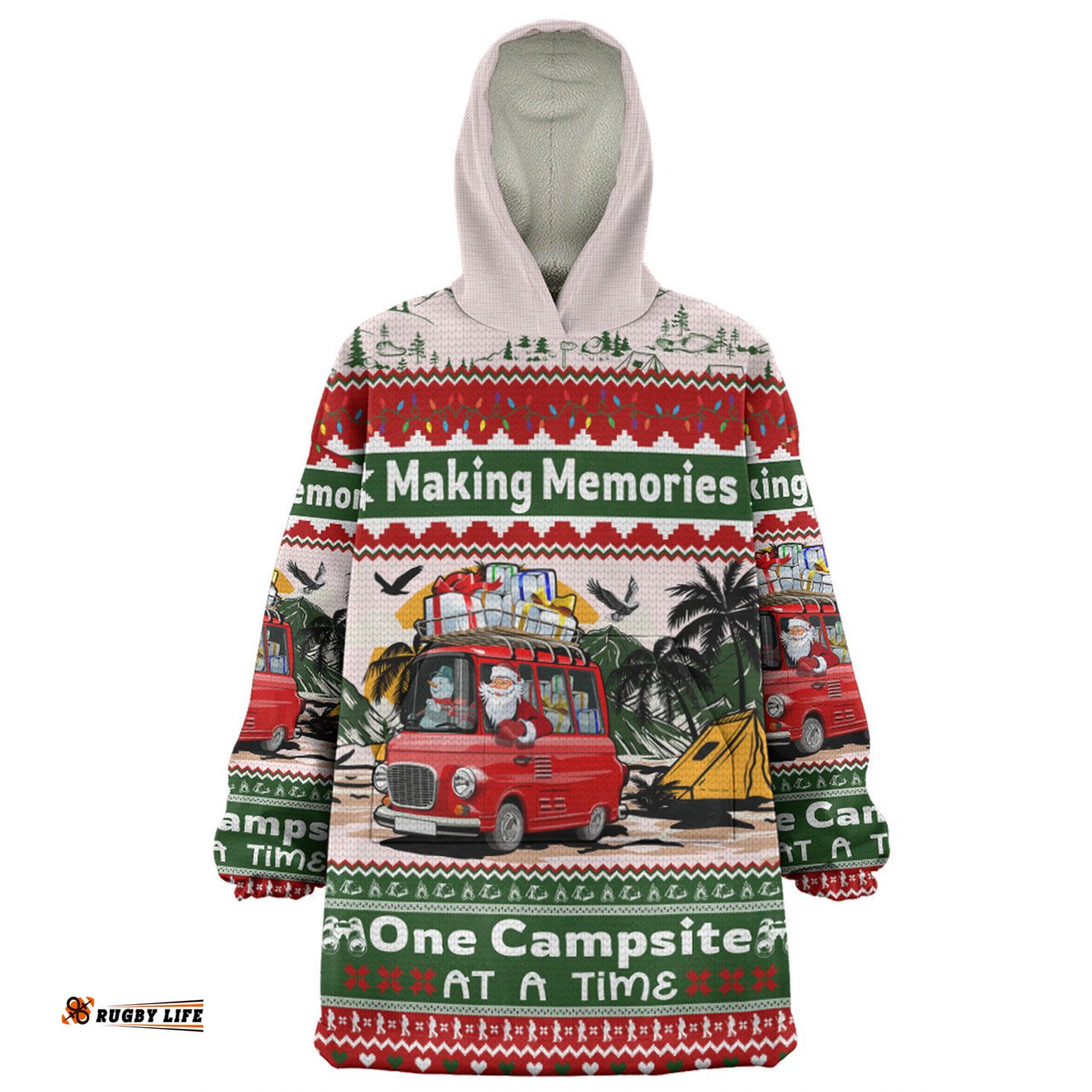 Australia Camping Christmas Making Memories One Campsite At A Time Wearable Blanket Hoodie Aussie Oodie