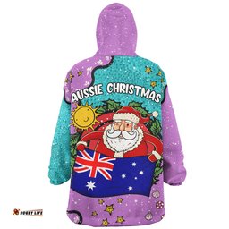 Australia Christmas Custom I'm the Perfect Present Purple Wearable Blanket Hoodie Aussie Oodie