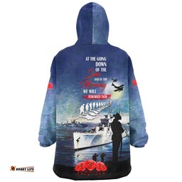 Australia Anzac Day At The Going Down Of The Sun Wearable Blanket Hoodie Aussie Oodie