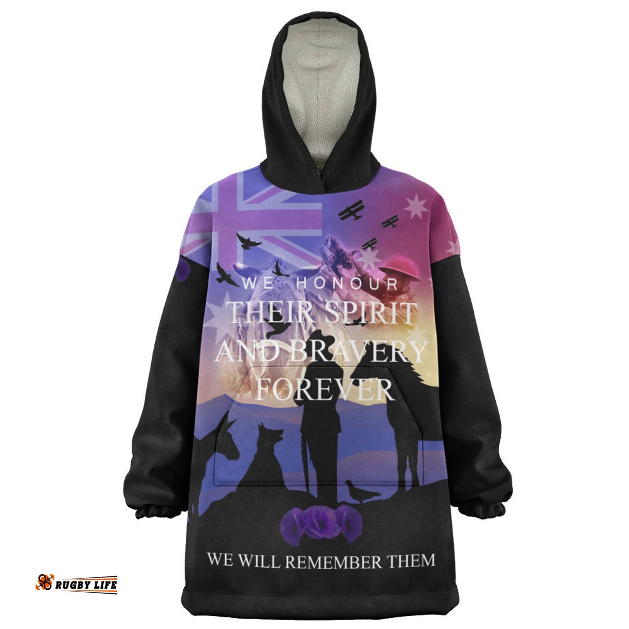 Australia Purple Alnimals Poppy Wearable Blanket Hoodie Aussie Oodie