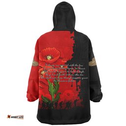 Australia Anzac Day Custom Australian And New Zealand Warriorsers In Flanders Fields Poppy Flowers Wearable Blanket Hoodie Aussie Oodie