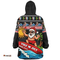 Australia Santa's Yule Wave Ride Wearable Blanket Hoodie Aussie Oodie