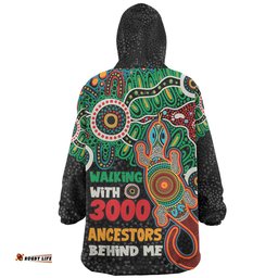 Australia Aboriginal Walking with 3000 Ancestors Behind Me With Goanna Wearable Blanket Hoodie Aussie Oodie