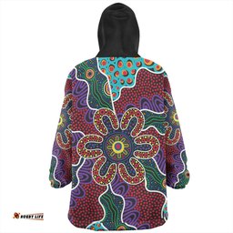 Australia Aboriginal Aboriginal Dot Art Color Inspired Wearable Blanket Hoodie Aussie Oodie