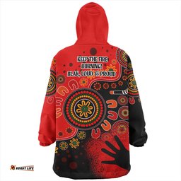 Australia Aboriginal Indigenous Naidoc Week Simple Wearable Blanket Hoodie Aussie Oodie