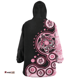 Australia Indigenous Turtle Aboriginal Dot Art Pink Wearable Blanket Hoodie Aussie Oodie