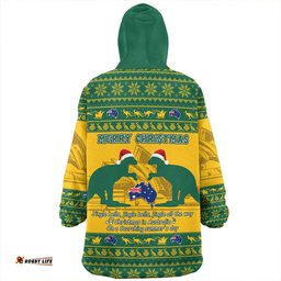 Australia Scorching Australia Christmas Green Wearable Blanket Hoodie Aussie Oodie