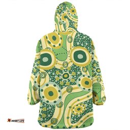 Australia Aboriginal Yellow Aboriginal Dot Art Inspired Wearable Blanket Hoodie Aussie Oodie