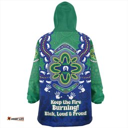 Australia Torres Strait Aboriginal Inspired Naidoc Symbol Pattern Wearable Blanket Hoodie Aussie Oodie