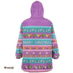 Australia Christmas Custom Personalised Purple Summer Vibes Chrissie Present Wearable Blanket Hoodie Aussie Oodie