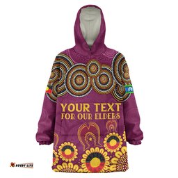 Brisbane Broncos Naidoc Custom Broncos For Our Elders Wearable Blanket Hoodie Aussie Oodie