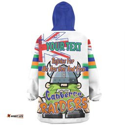 Canberra Raiders Happy Australia Day We Are One And Free V2 Wearable Blanket Hoodie Aussie Oodie