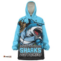 Cronulla Sutherland Sharks Unleash Power In The Ultimate Battle Wearable Blanket Hoodie Aussie Oodie