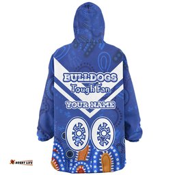 Canterbury Bankstown Bulldogs Custom Bulldogs For Life With Aboriginal Style Wearable Blanket Hoodie Aussie Oodie