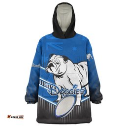 Canterbury Bankstown Bulldogs Bulldogs Mascot With Australia Flag Wearable Blanket Hoodie Aussie Oodie