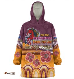 Brisbane Broncos Anzac Custom Anzac Day Bronxnation for Life Wearable Blanket Hoodie Aussie Oodie