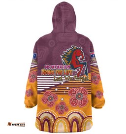 Brisbane Broncos Anzac Custom Anzac Day Bronxnation for Life Wearable Blanket Hoodie Aussie Oodie