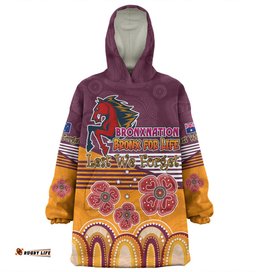 Brisbane Broncos Anzac Custom Anzac Day Bronxnation for Life Wearable Blanket Hoodie Aussie Oodie
