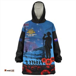 Australia Sailing Into History The ANZAC Spirit Wearable Blanket Hoodie Aussie Oodie