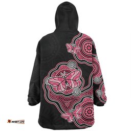 Australia Aboriginal Butterfly Dot Art Inspired Wearable Blanket Hoodie Aussie Oodie
