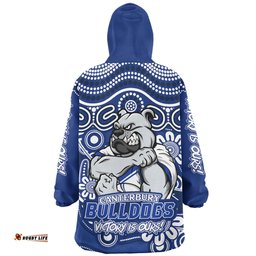 Canterbury Bankstown Bulldogs Aboriginal Inspired Tough Fan Rugby For Life Ver 2.0 Wearable Blanket Hoodie Aussie Oodie