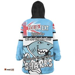 Cronulla Sutherland Sharks Happy Australia Day We Are One And Free Wearable Blanket Hoodie Aussie Oodie