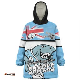 Cronulla Sutherland Sharks Happy Australia Day We Are One And Free Wearable Blanket Hoodie Aussie Oodie