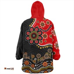 Australia Aboriginal Dot Art In My Heart Wearable Blanket Hoodie Aussie Oodie