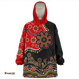 Australia Aboriginal Dot Art In My Heart Wearable Blanket Hoodie Aussie Oodie
